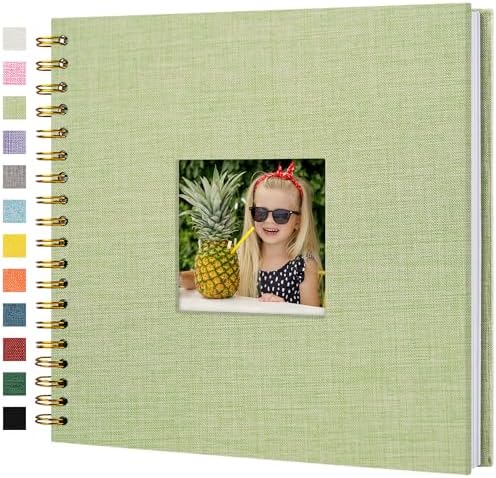 10"x10" Scrapbook Photo Album Linen Cover 20 Sheets 40 Pages White Paper by Hiwhy