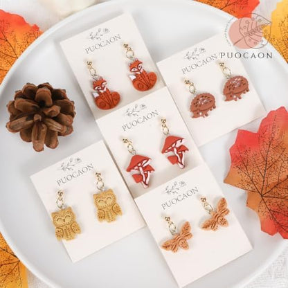 Puocaon Fall Animal Fox Polymer Clay Cutters for Jewelry Earring Making - Image 2