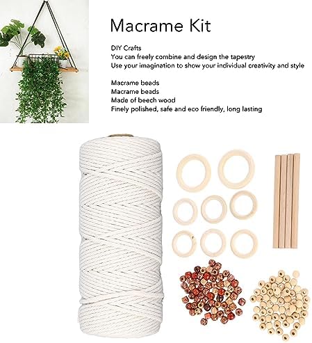 Septpenta Macrame Kit, DIY Macrame Kit, Wooden Crafts Harvest Wooden Circle Tapestry for Wall Hangings, Plant Hangers, Tapestries, Home Decor DIY Crafting - Image 2