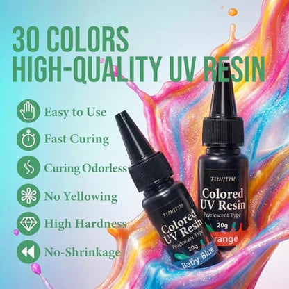 All-Inclusive Keychain Making Kit, 30-Color UV Resin,DIY Craft Decor - Image 3