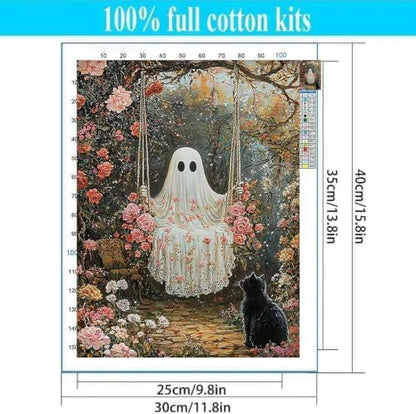 Halloween Ghost Cross Stitch Kits for Beginners Adults - Counted Cross Stitch Kits Needlepoint Cross-Stitch Patterns Dimensions Needlecrafts Embroidery Kits Arts and Crafts - Image 2