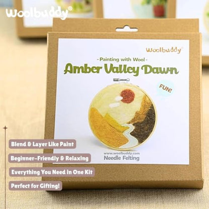 Woolbuddy Wool Painting Felting Hoop Kit (Amber Valley) for Beginner Adults - Image 2