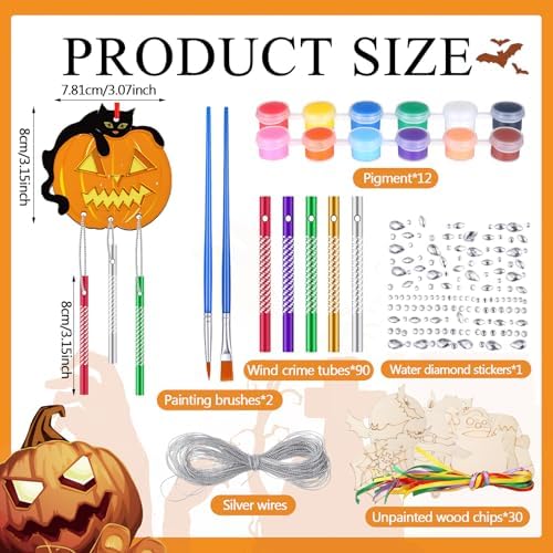 JellyArch Halloween 30 Pack DIY Wind Chime Kit Art and Crafts - Image 3