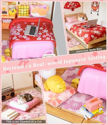 Sakura Japanese Bedroom Miniature House Kit – DIY Dollhouse with Dustproof Sliding Doors & Roof, Tiny Room Building Model Kit for Adults & Teens, Craft Hobby Gift for Women Girlfriend - Image 6