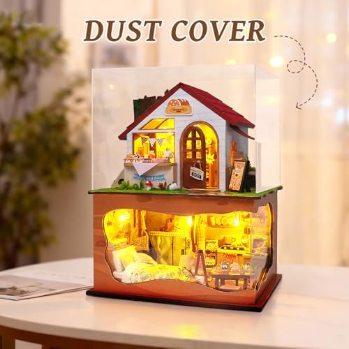 DIY Miniature House Kit, Mini House Building kit with Dust Cover for Adults - Image 7