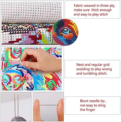 Stamped Cross Stitch Kits for Beginners Full Range of Crossstitching Kits Preprinted Pattern for Kids or Adults, Embroidery Needlepoint Starter Kits 14CT 2 Strands-Butterflies Rose,10.2''x11.8'' - Image 5