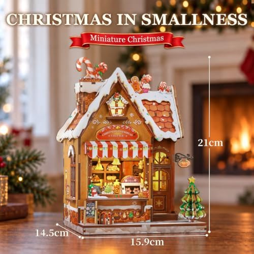 Fsolis Christmas Book Nook Kit, DIY Miniature House - Image 4