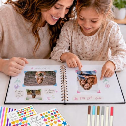 Cvochtty Scrapbook Album 40 Pages with DIY Kits, Craft Paper Photo Album, Black Linen Cover Scrapbooking for 2x3 3x5 4x6 5x7 Pictures, Memory Book for Wedding Baby Family Birthday - Image 4