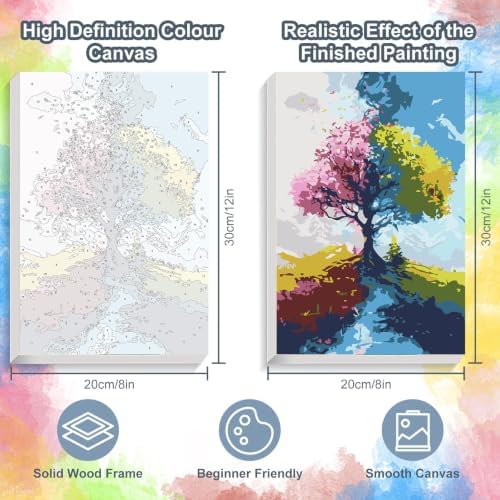 Tree of Life Framed Paint by Numbers Kit for Adults Beginner 8x12 inch - Image 3