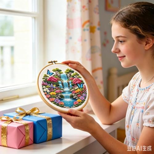 niurenmaoyi Scenery Embroidery Kit for Beginners,Sewing Kit for Adults - Image 4