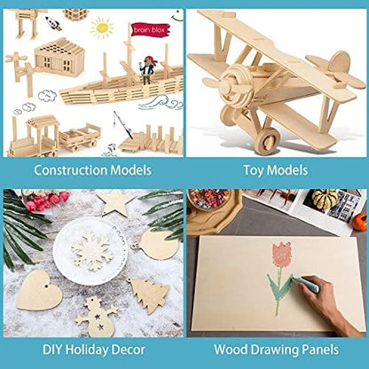 12 Pack 12 x 12 x 1/16 Inch-2 mm Thick Basswood Sheets for Crafts Unfinished Plywood Sheet Square Craft Wood Sheet Boards for DIY Projects, Architecture Models, Engraving, Wood Burning, Staining - Image 6