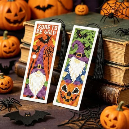 ACRNIGHEET 6PCS Cross Stitch Bookmark Kit (Halloween Dwarf Pattern) - Image 6
