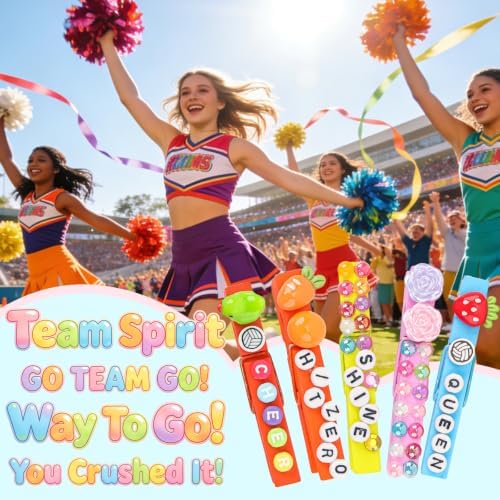 978Pcs 2-in-1 Volleyball Clips Decorating & Bag Charm Kit with 3-Tier Box, DIY Cheer Pins Crafts Supplies, 50 Wooden Cheer Clothes Pins, 3 Beaded Keychains, Volleyball Team Spirit Cheerleader Gifts - Image 7