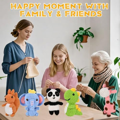 Alutaba Crochet Kit for Beginners Adults, 6pcs Animal Crochet Starter Kit - Image 5