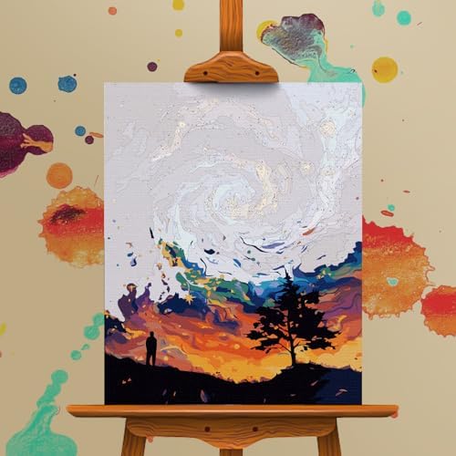 Paint by Numbers Kit for Adults Beginner, Fantasy Night Sky, 16x20 Inch - Image 4