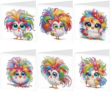 JISHSHAY 6 PCS Diamond Painting Greeting Cards Chick Diamond Art Birthday Cards with Envelopes Mosaic Kits for Adults Gem Art Gem Painting for Thanksgiving Anniversary Graduation All-Occasion by Unknown