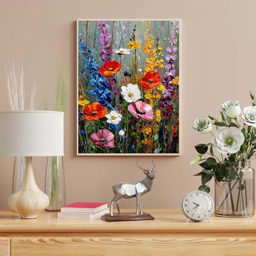 HITO Wildflowers Paint by Numbers Kit for Adults 16x20 Inch Frameless - Image 6