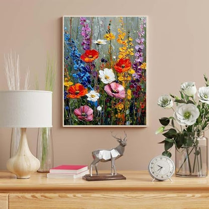 HITO Wildflowers Paint by Numbers Kit for Adults 16x20 Inch Frameless - Image 6
