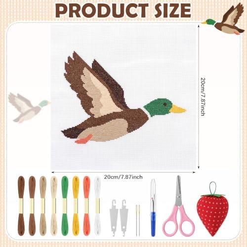 XunYee 28 Pcs Flying Mallard Needlepoint Kit for Beginners Adults Starters - Image 2