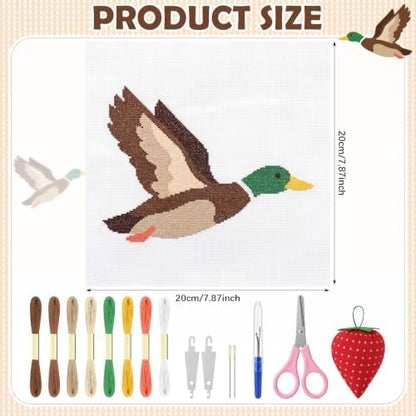 XunYee 28 Pcs Flying Mallard Needlepoint Kit for Beginners Adults Starters - Image 2