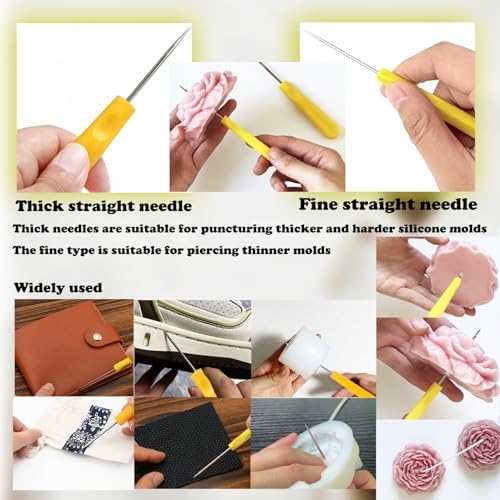 28 PCS Beginners Candle Making Kit for Adults with 200 ft Candlewick,Long Large-Eye Candle Piercing Needle and Wick Cutter 7INCH,Wick Inserting Tool Mold Punch Needle with Hook Eye for Moulds - Image 7