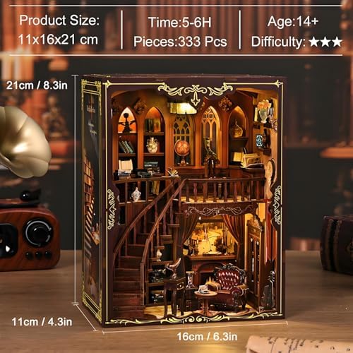 Book Nook Kit, DIY Book Nooks for Adults Bookshelf Decor Birthday Miniature and Furniture Dollhouse Creative Room Idea - Image 2