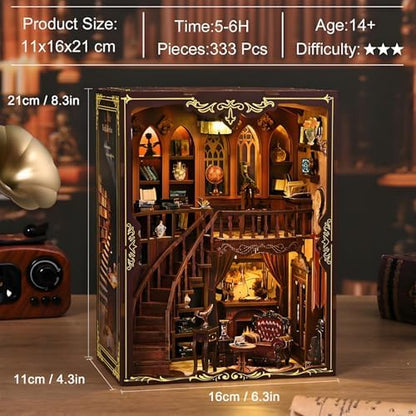 Book Nook Kit, DIY Book Nooks for Adults Bookshelf Decor Birthday Miniature and Furniture Dollhouse Creative Room Idea - Image 2