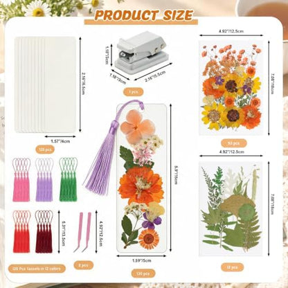 447 Pcs Dried Flower Bookmark Making Kit, DIY Craft for Adults - Image 2