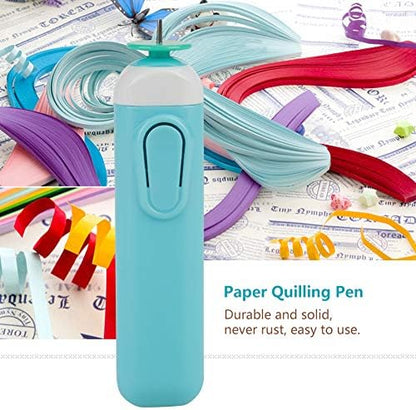 Kits for Adults,Battery Operated Quilling Tool,Electric Quilling Tool,Electric Quilling Tool Electric Slotted Paper Crafts Quilling Tool Origami Winder Steel Curling Pen (Blue) - Image 2