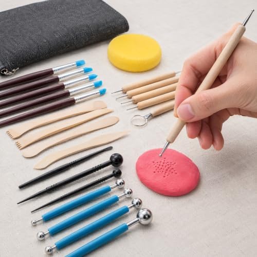 DOITOOL Polymer Clay Tools Kit 25 pcs Clay Carving Tools for Sculpting Forming Cutting Scraping Smoothing Pottery Tool Set for Beginners and Professionals 7.87 X 3.54 X 1.18 in - Image 2