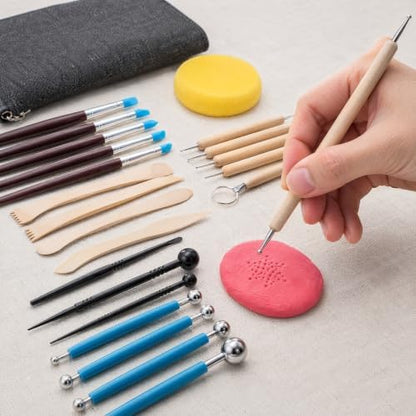 DOITOOL Polymer Clay Tools Kit 25 pcs Clay Carving Tools for Sculpting Forming Cutting Scraping Smoothing Pottery Tool Set for Beginners and Professionals 7.87 X 3.54 X 1.18 in - Image 2