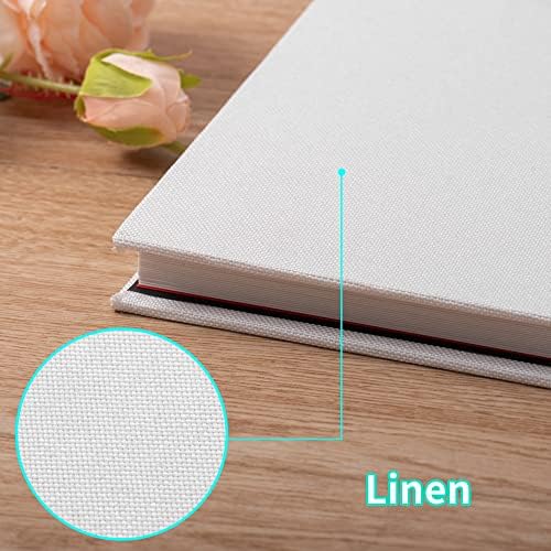 Large Photo Album Self Adhesive 4x6 8x10 10x12 13"x12.8" Magnetic Scrapbook Album 12.6"x11" Inch 60 Sticky Pages Linen Cover DIY Photo Album with A Metallic Pen and DIY Stickers (White) - Image 5