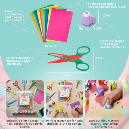 Craft Scissors Set – 26 Pcs, Paper Hole Punch & Decorative Cutting Edges - Image 3