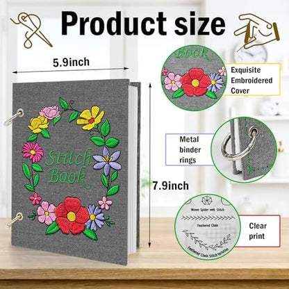 Upgraded Embroidery Stitch Book Kit, 106 Patterns DIY Book Embroidery Kit - Image 7