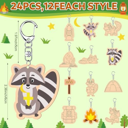 RattanView 24 Pcs Camp Craft Color Your Own Religious Camping Keychains - Image 2