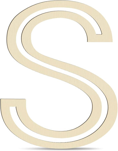Large Wooden Letters 14 inch for Wall Decor Crafts Big Wood Letter S 1/5 Inch Thick Unfinished Alphabet Cutouts Paintable Letters for DIY Wreath Home Party Wedding Baby Nursery Decorations (S)
