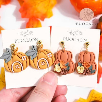 Puocaon Fall Polymer Clay Cutters - 11 Pcs Autumn Themed Cutters for Polymer Clay Jewelry Pumpkin Mushroom Earrings Making Kit for Polymeric Jewelry Design - Image 6