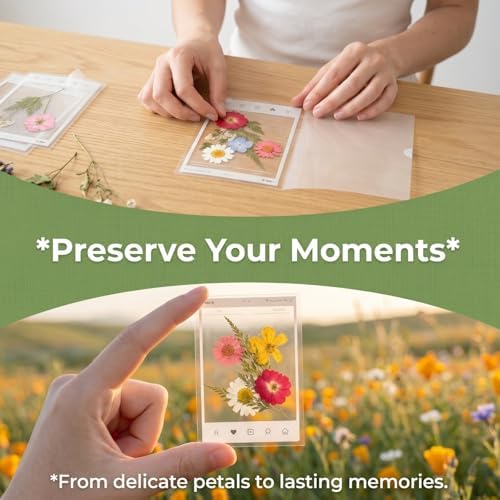 Transparent Dried Flower Bookmarks, 40Pcs DIY Handmade Dried Flower Bookmark kit, Clear Acrylic Photo Frame Page Markers for Reading Lovers, Adults and Kids, 20 Designs, 3.9" x 5.5" (40, PCS) - Image 5