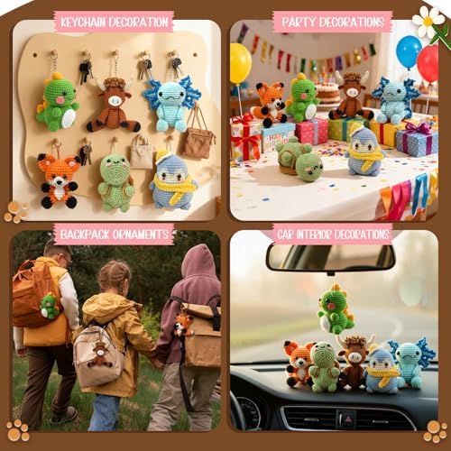 6PCS Crochet Kit for Beginners with Video Tutorial DIY Crochet Animals - Image 6