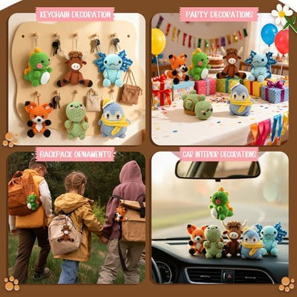 6PCS Crochet Kit for Beginners with Video Tutorial DIY Crochet Animals - Image 6