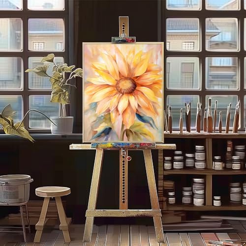 Natuyalo Paint by Numbers Kit for Adults - Sunflower DIY Adult Paint by Number Kits Flowers Acrylic Canvas Painting for Adults Beginners Kids Art Crafts Without Frame, 16x20 Inch - Image 4