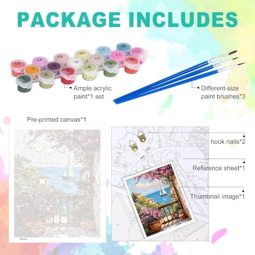 Yixzoxa Paint by Numbers Kit for Adults, DIY Oil Painting Canvas 16x20inch - Image 6