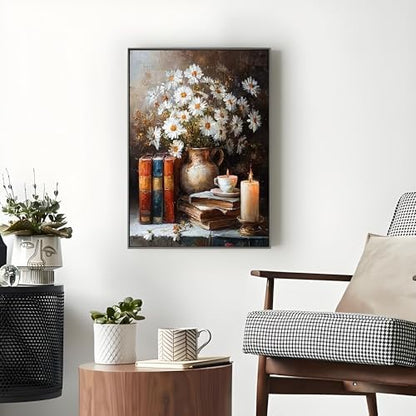 OJTOYART Daisies Paint by Numbers Kit for Adults, vase Adult Painting by Numbers for Beginner on Canvas, DIY Hand Painted Oil Paintings for Home Wall Decor 16 X 20 inch - Image 2