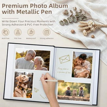 Popotop Photo Album Self Adhesive Scrapbook Album for 4x6 5x7 8x10 Pictures DIY Photo Book as Scrapbooking Supplies Kits, Birthday Gifts for Women Mom Wedding Baby Family Travel - Image 4