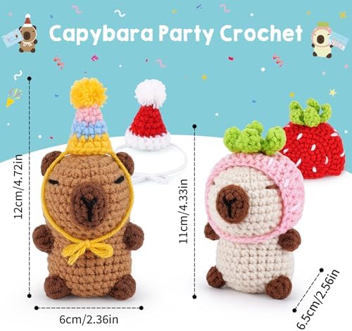 2PCS Capybara Crochet Kit for Beginners Crochet Starter Kit for Adults - Image 3
