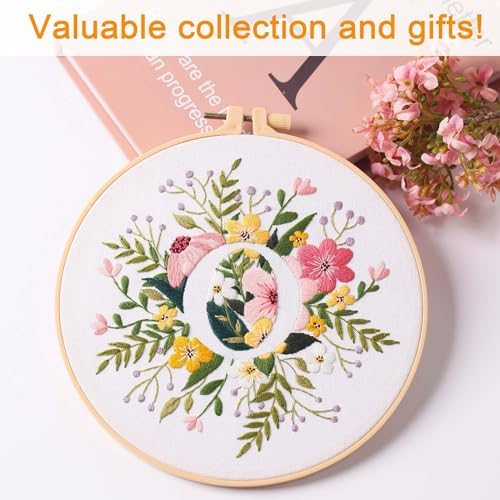 Harimau Letter Pattern O Embroidery Kit for Adult Beginners, Complete Starter Pack with 1 Hoop, Needles, Instruction Guide & Embroidery Stitch Video Tutorials - Image 5