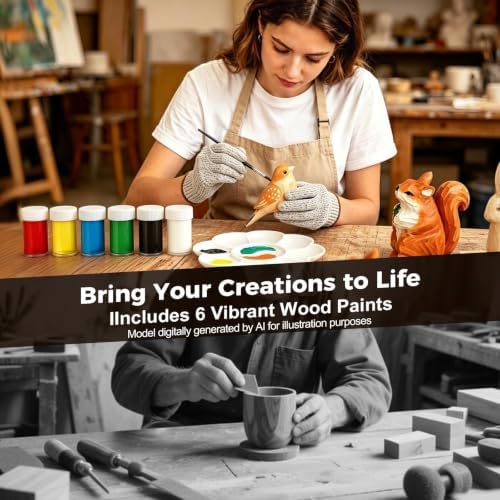 Wood Carving Kit for Beginners & Kids -Whittling Kit with Blocks and Paint - Image 6
