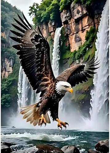 Eagle Cross Stitch Kits for Beginners Adults, Patterns Dimensions Needlepoint Art Crafts,Counted Cross Stitch Kits Embroidery Kits for Beginners Adults for Home Decor 11.8X15.7inch by Unknown
