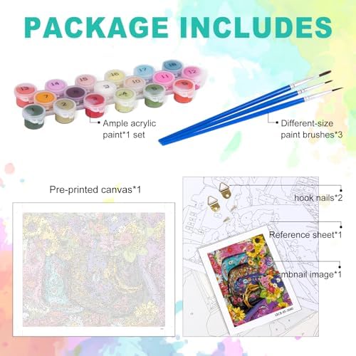GEEHEIY Paint by Numbers Kit for Adults, Floral Cowboy Boots, 16 x 20 Inch - Image 4
