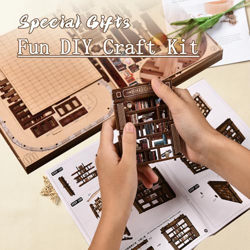 OZJAY Dreamy Book Hall Book Nook Kit 3D Wooden Puzzles for Adults - Image 4